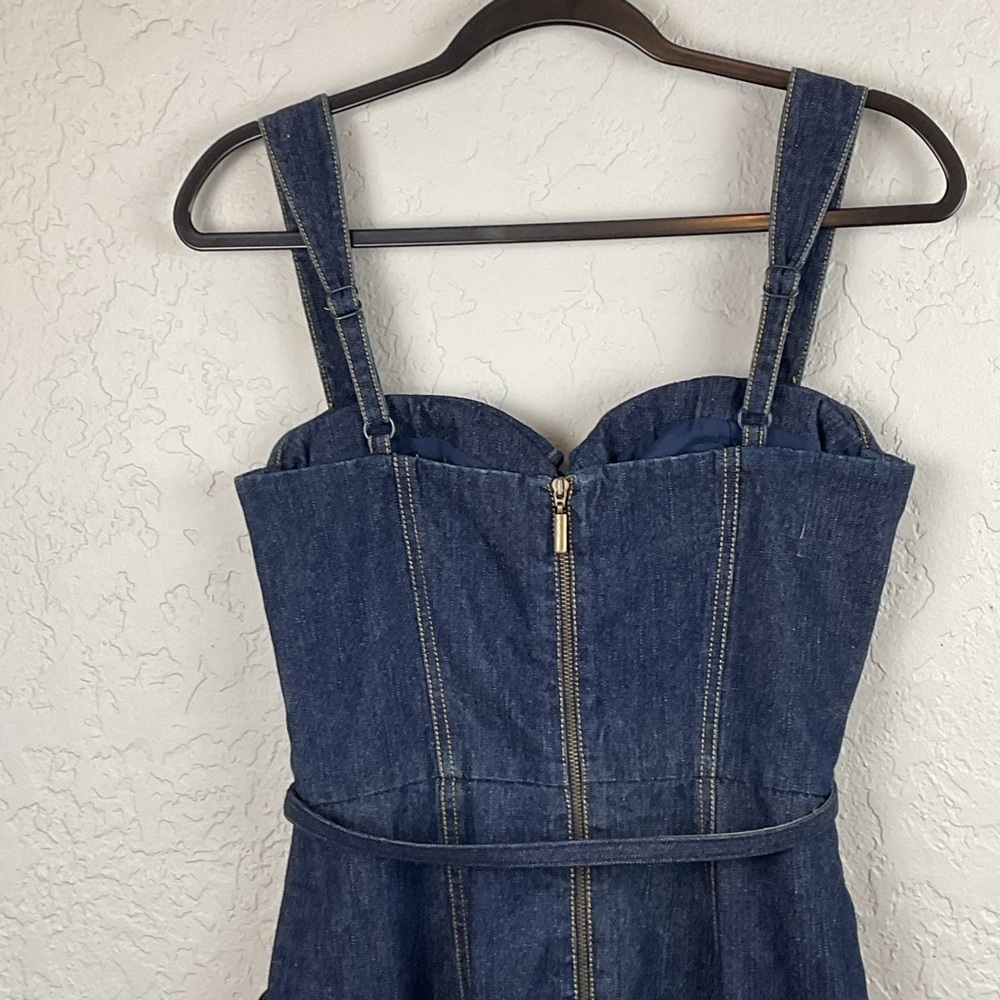 Jessica Simpson Sweetheart Bustier Top Denim Strap Dress Sz 6 - Picture 5 of 9